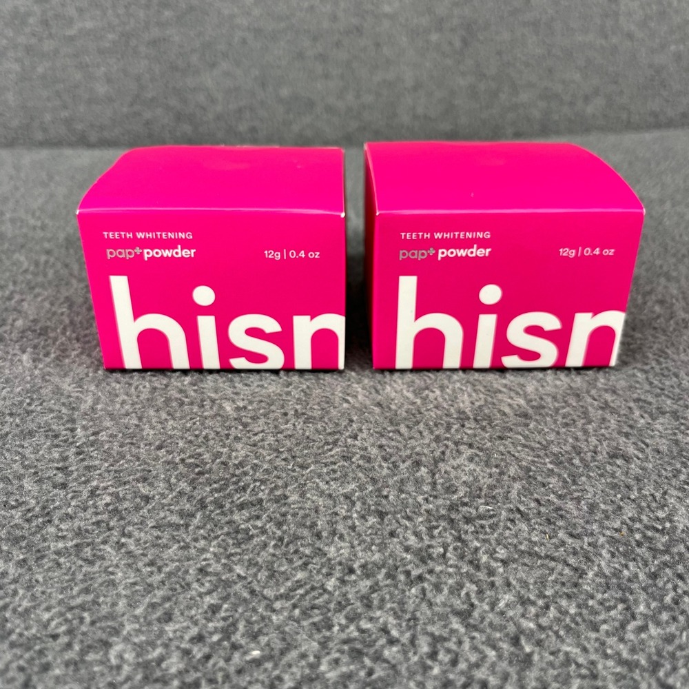 2x Hismile PAP+ Teeth Whitening Powder 12g Pink Mint‎ Peroxide Free Brightening